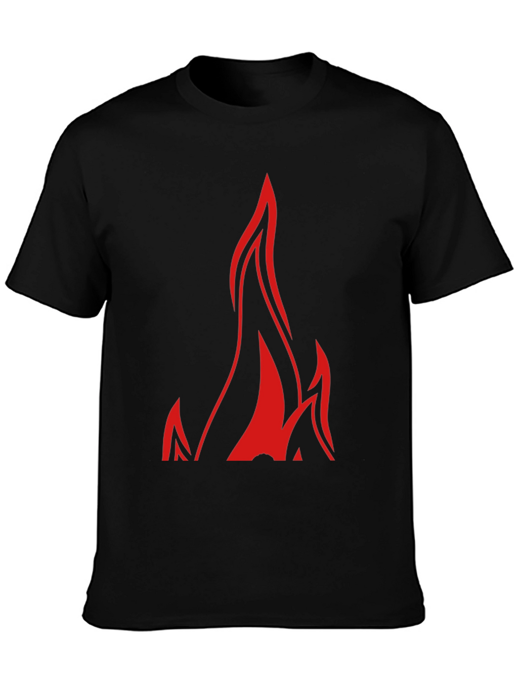 Bold Flame Graphic Black T-Shirt