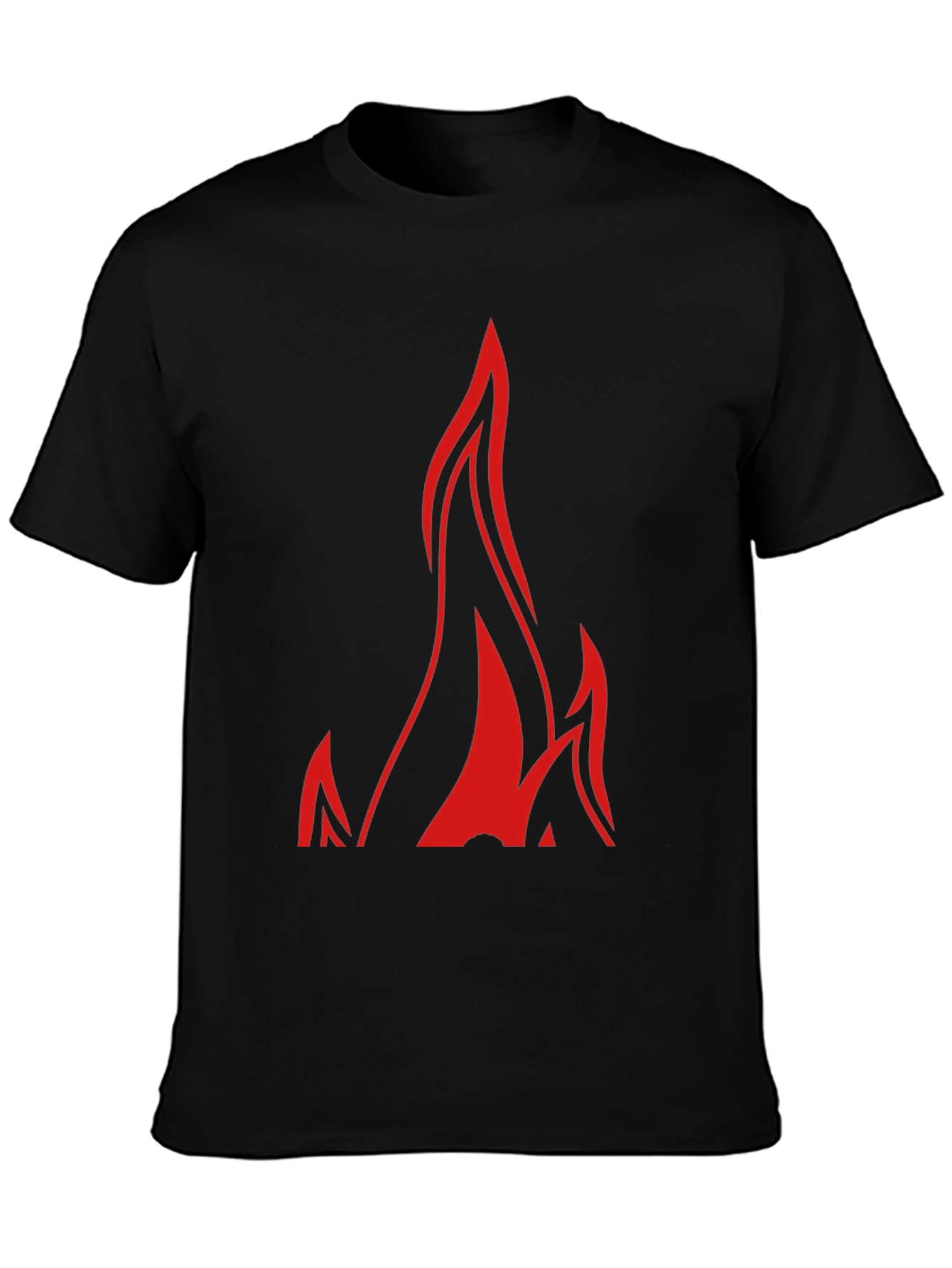 Bold Flame Graphic Black T-Shirt