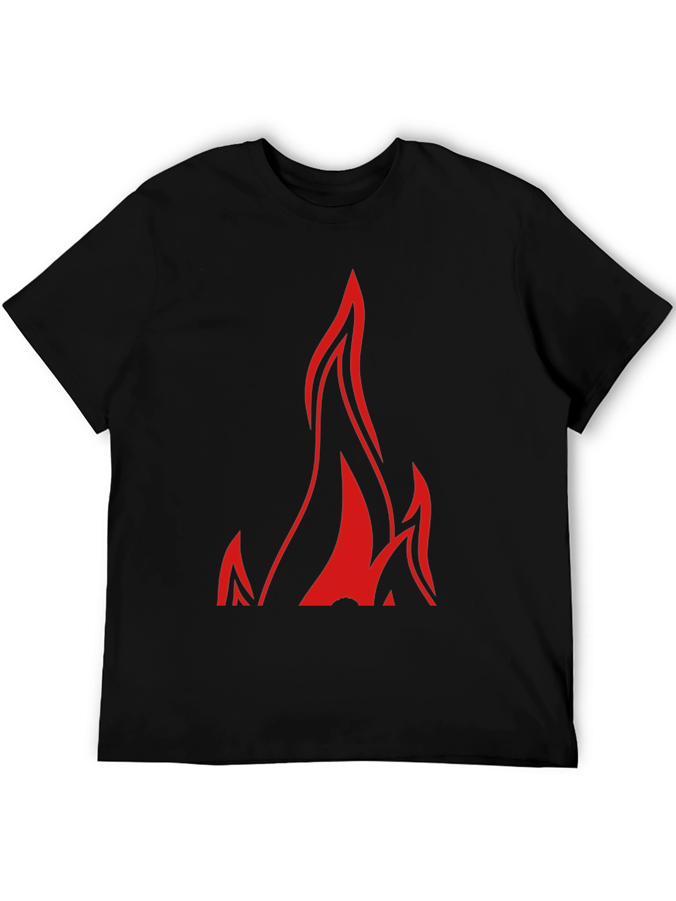 Bold Flame Graphic Black T-Shirt