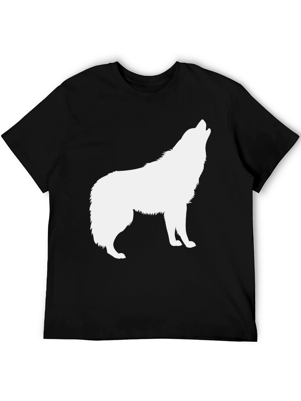 Black Wolf Howling Graphic T-Shirt - Mens