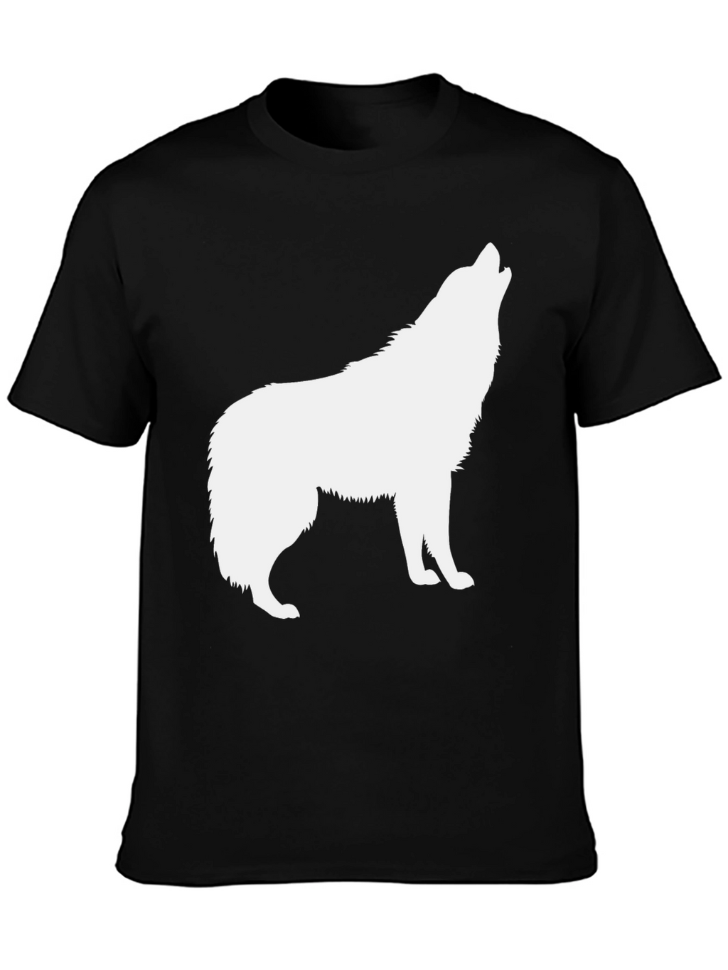 Black Wolf Howling Graphic T-Shirt - Mens