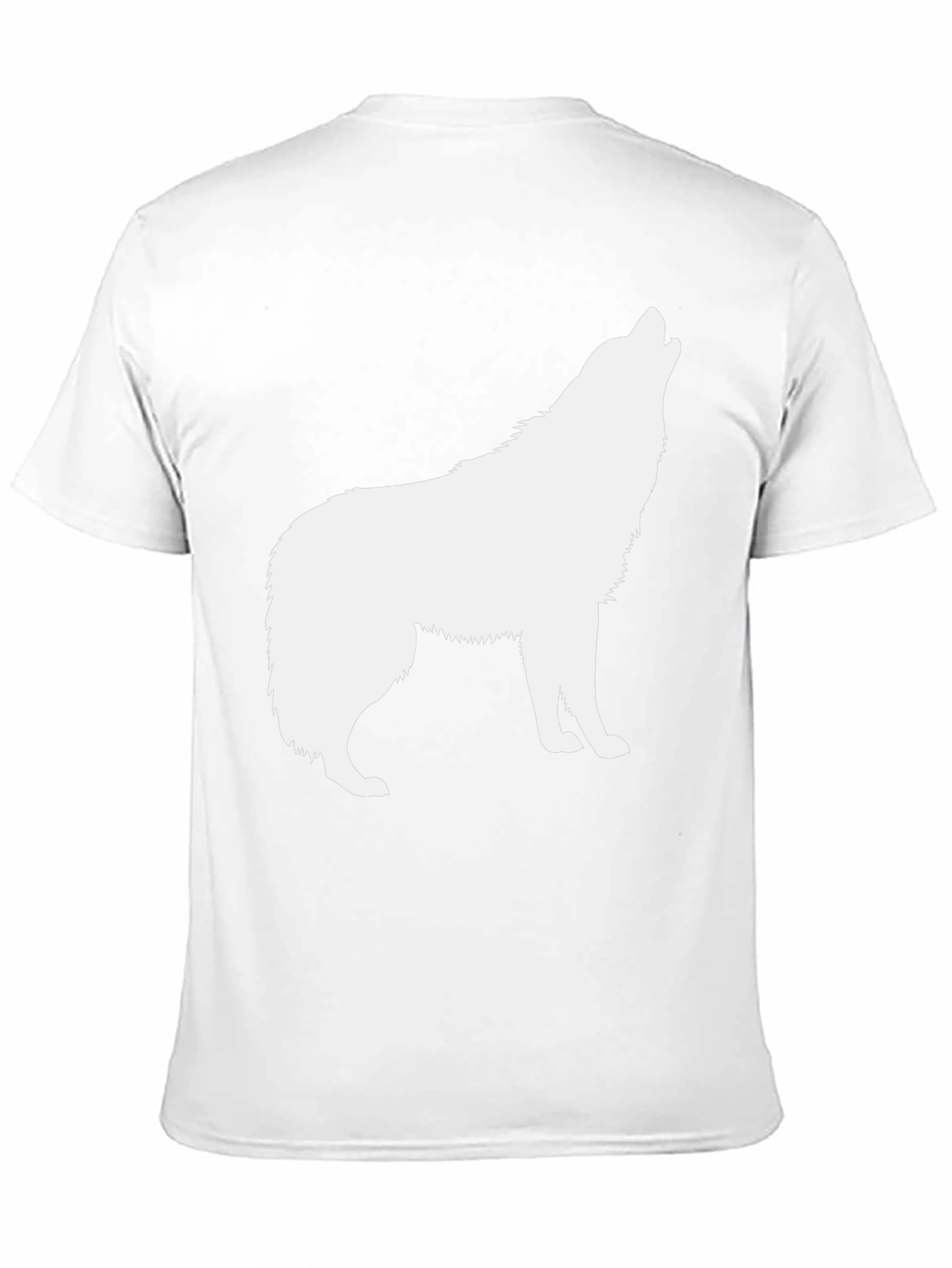 Black Wolf Howling Graphic T-Shirt - Mens