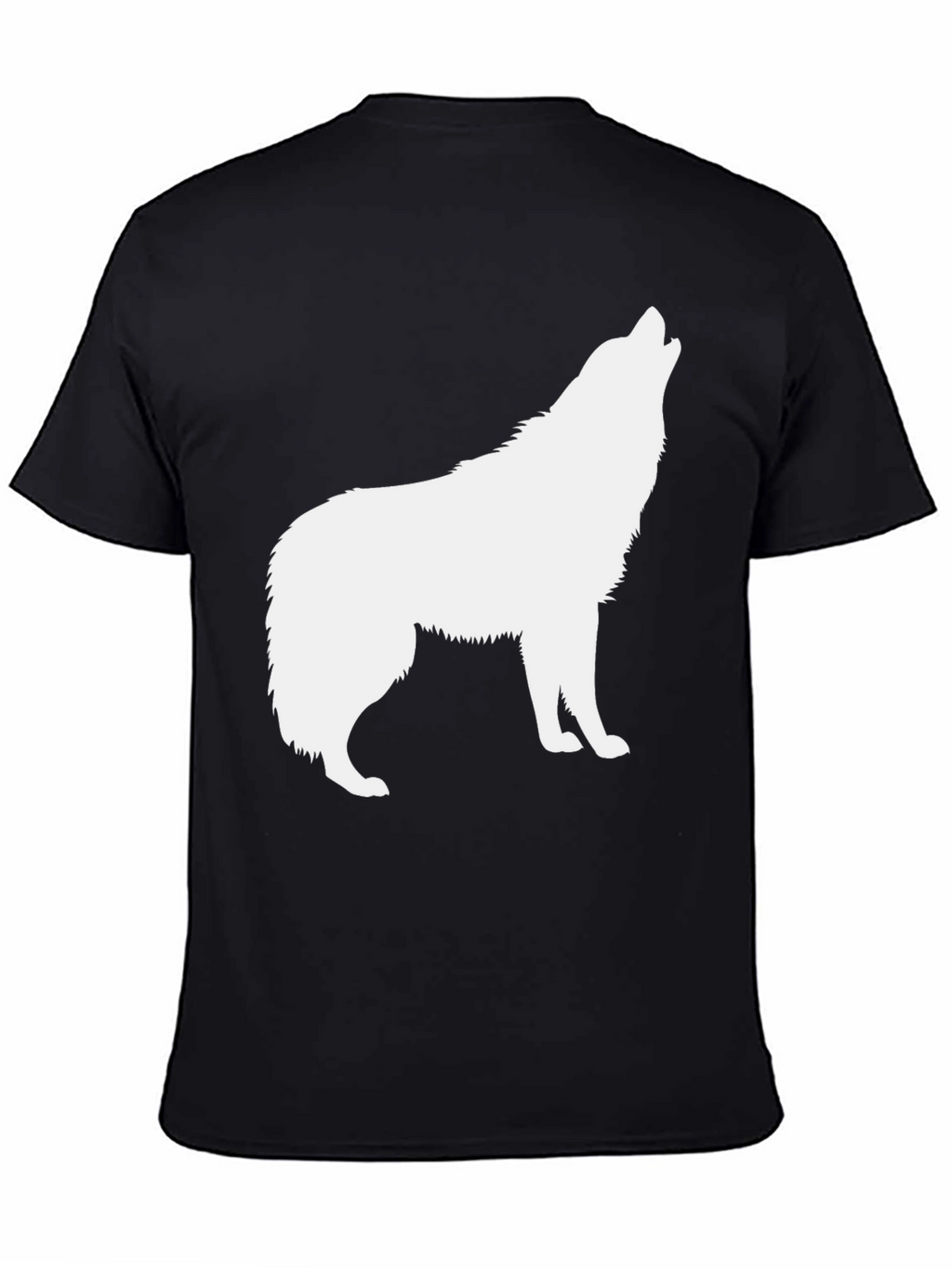 Black Wolf Howling Graphic T-Shirt - Mens