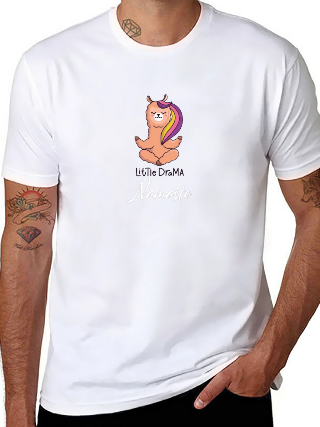 Yoga Llama Namaste Black T-Shirt