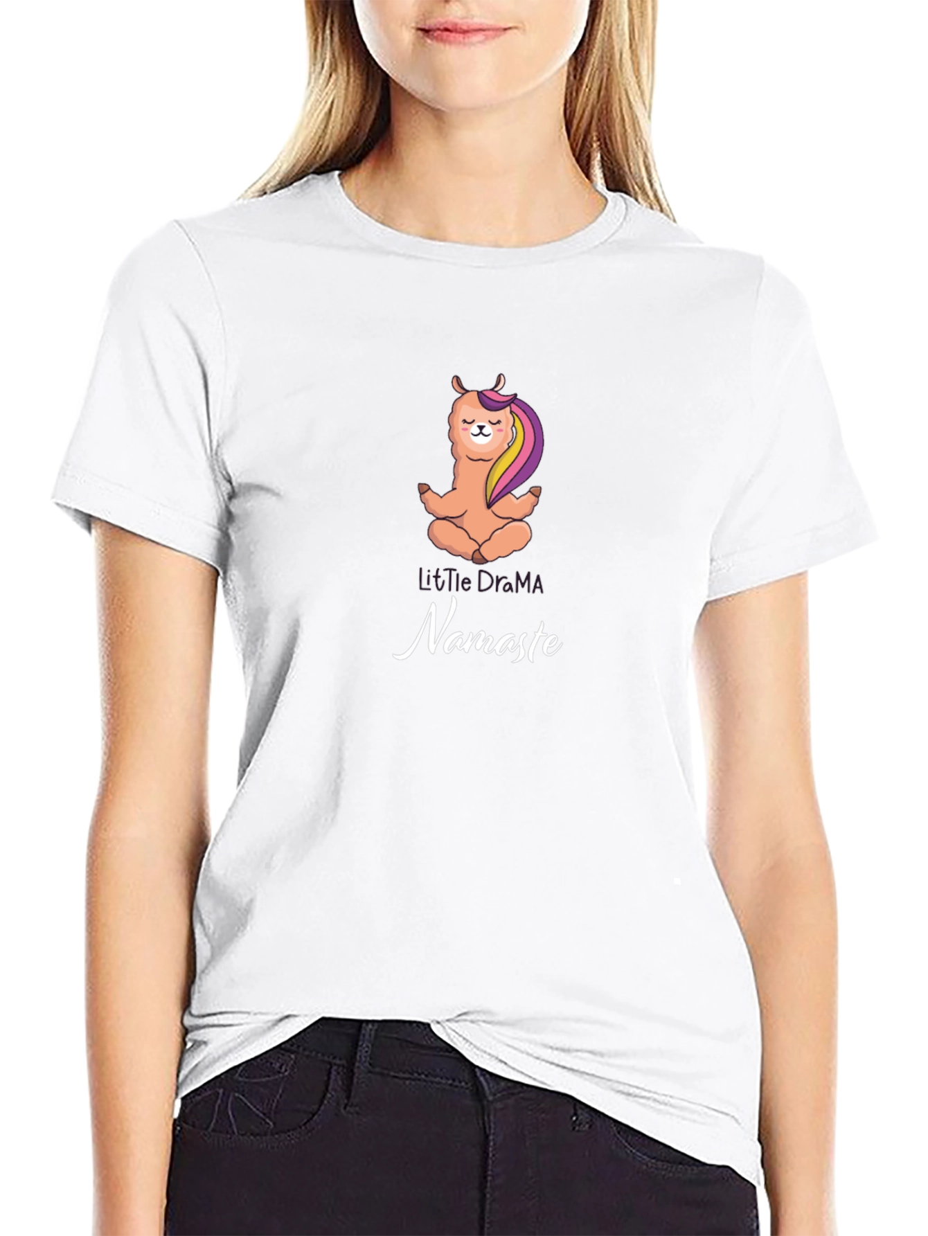 Yoga Llama Namaste Black T-Shirt