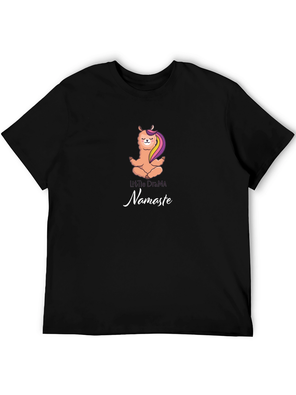Yoga Llama Namaste Black T-Shirt