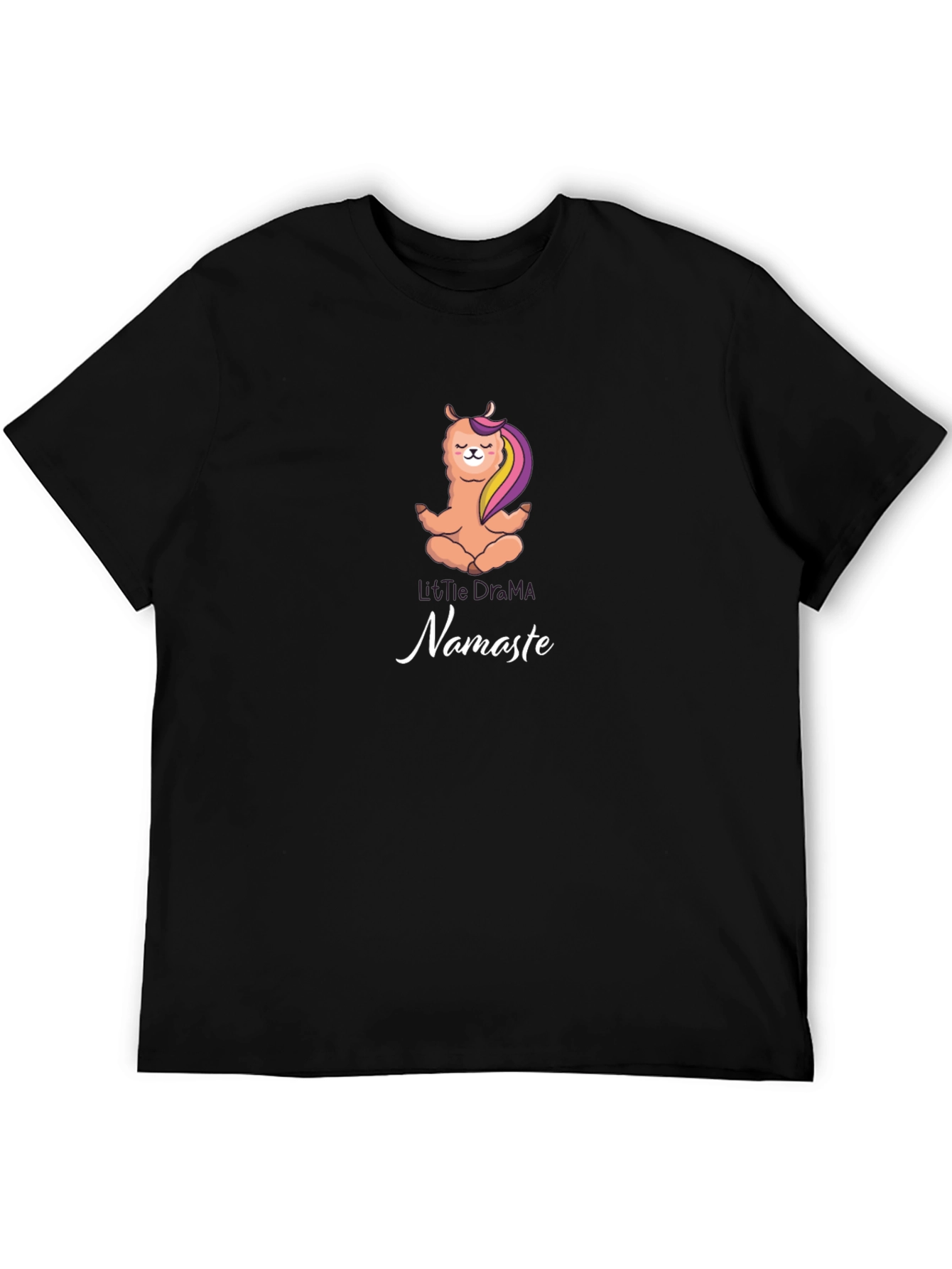 Yoga Llama Namaste Black T-Shirt