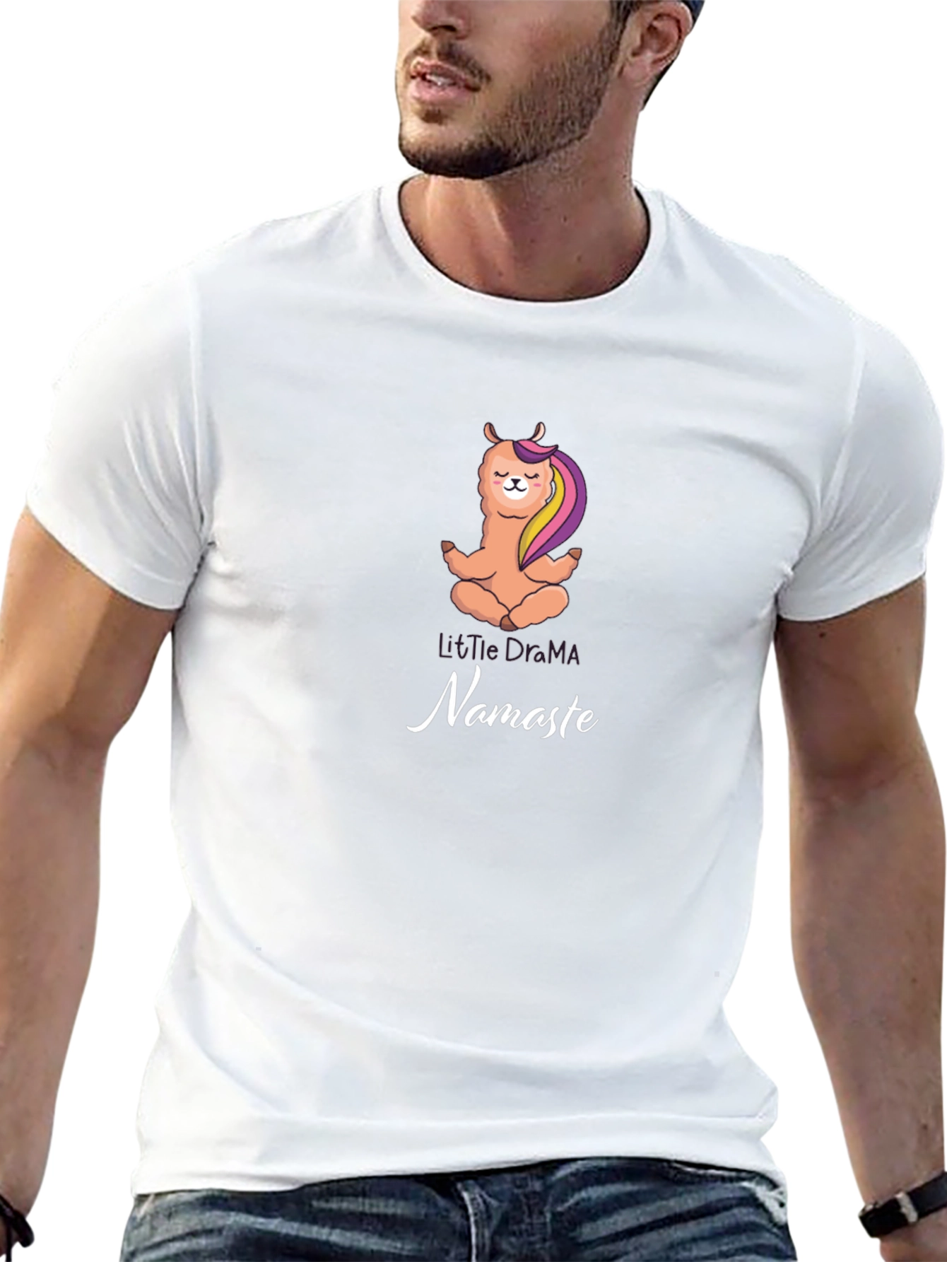 Yoga Llama Namaste Black T-Shirt