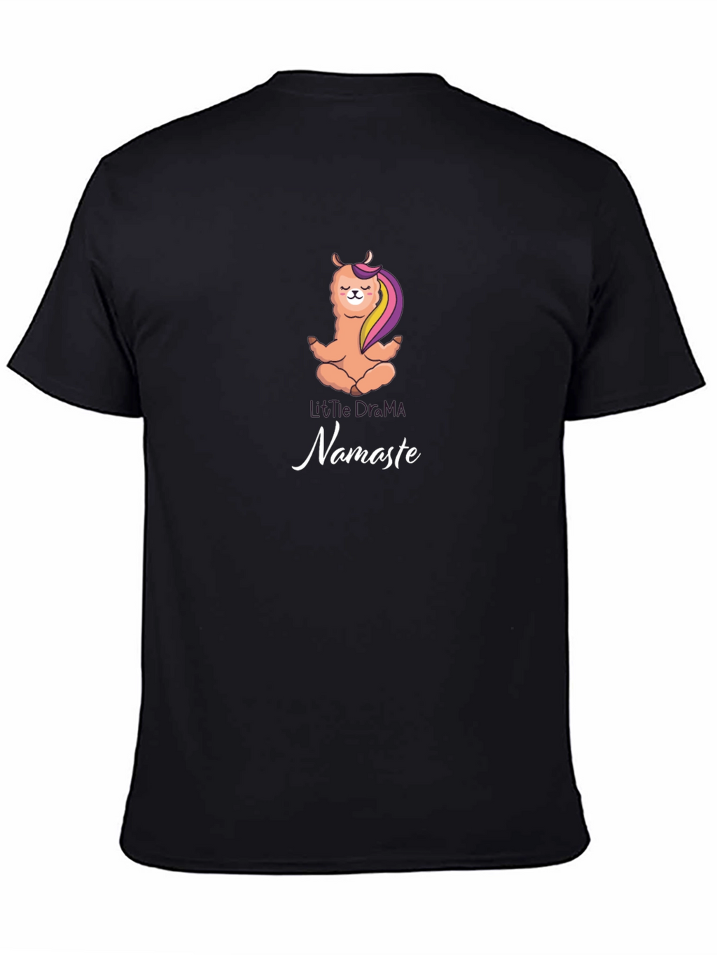 Yoga Llama Namaste Black T-Shirt
