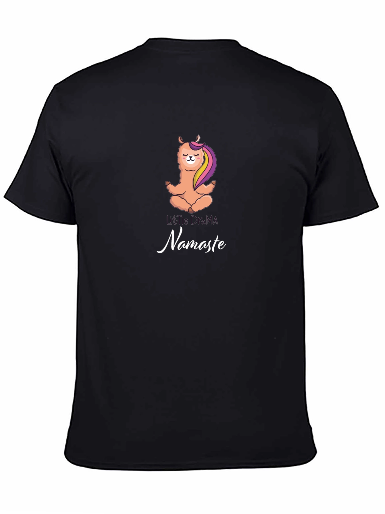 Yoga Llama Namaste Black T-Shirt