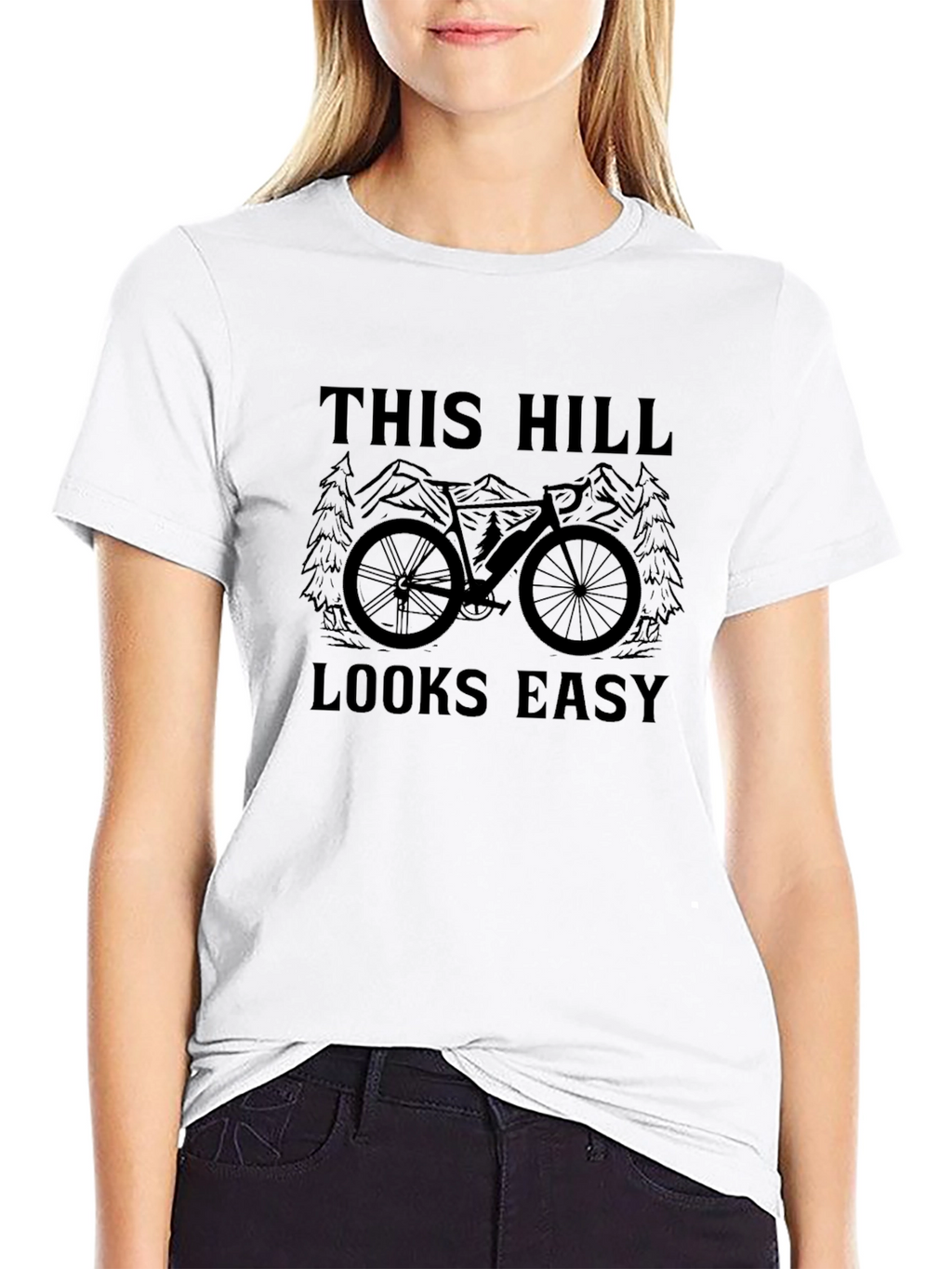 This Hill Looks Easy T-Shirt - Cycling Graphic Tee