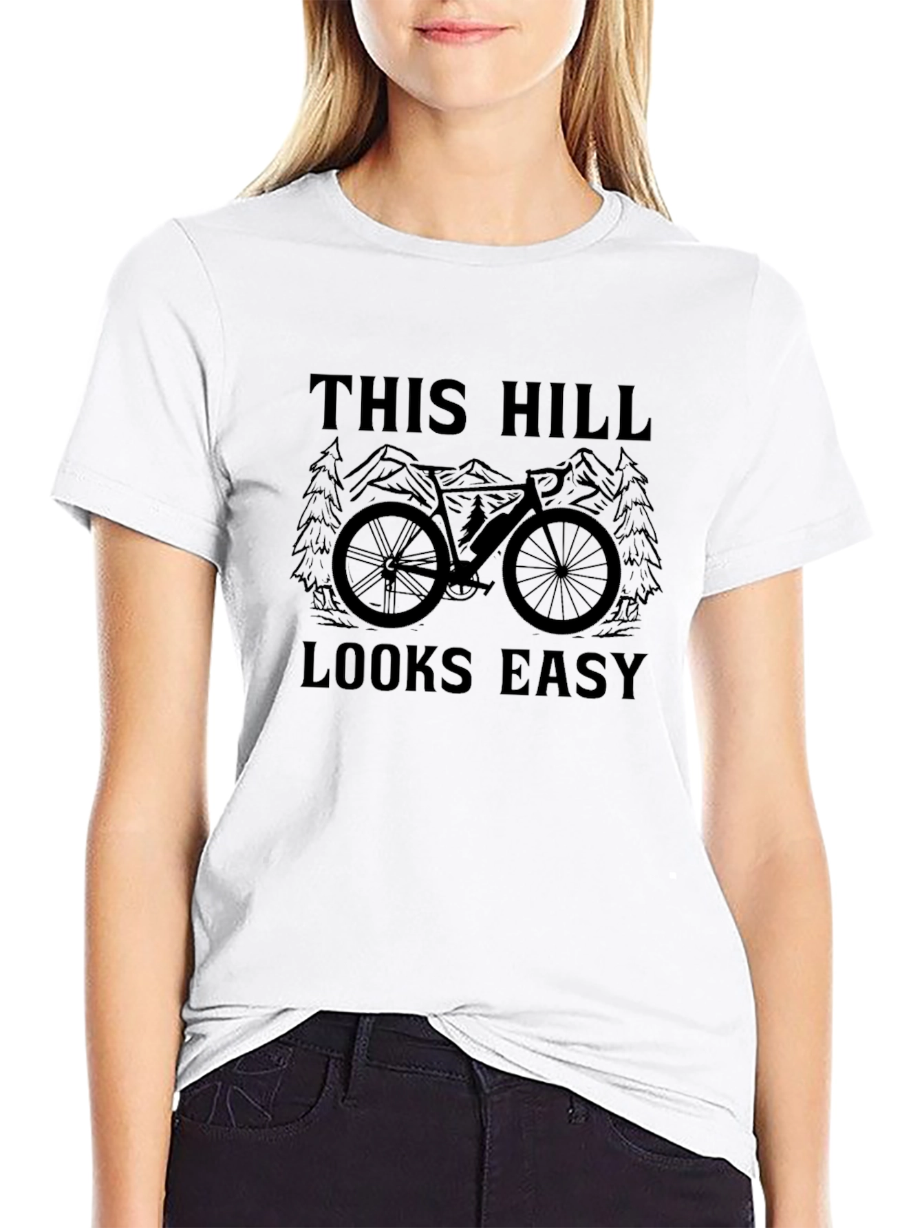This Hill Looks Easy T-Shirt - Cycling Graphic Tee