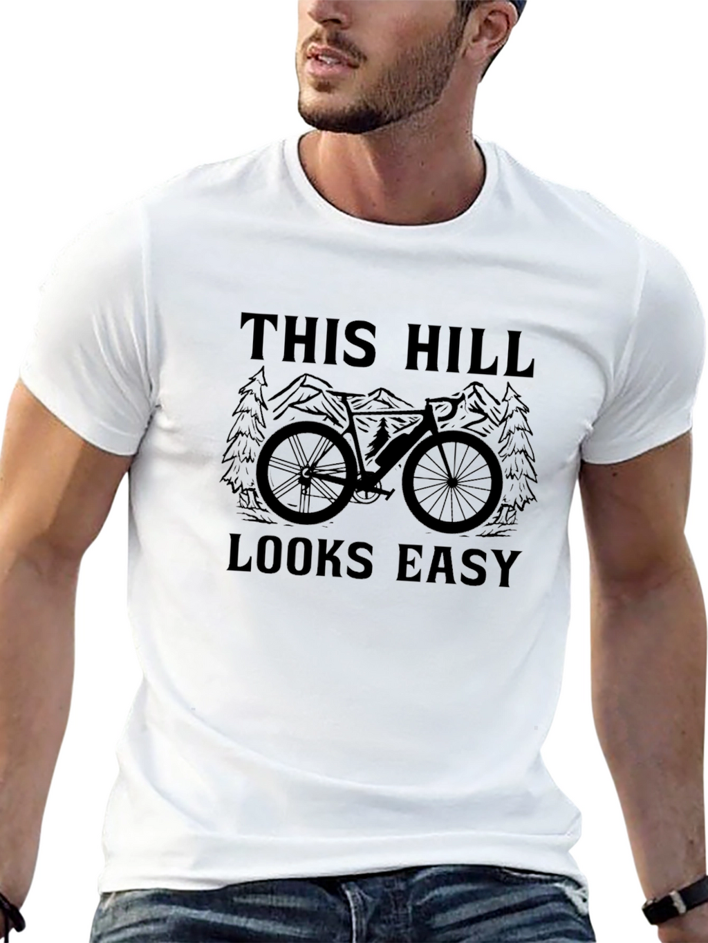 This Hill Looks Easy T-Shirt - Cycling Graphic Tee