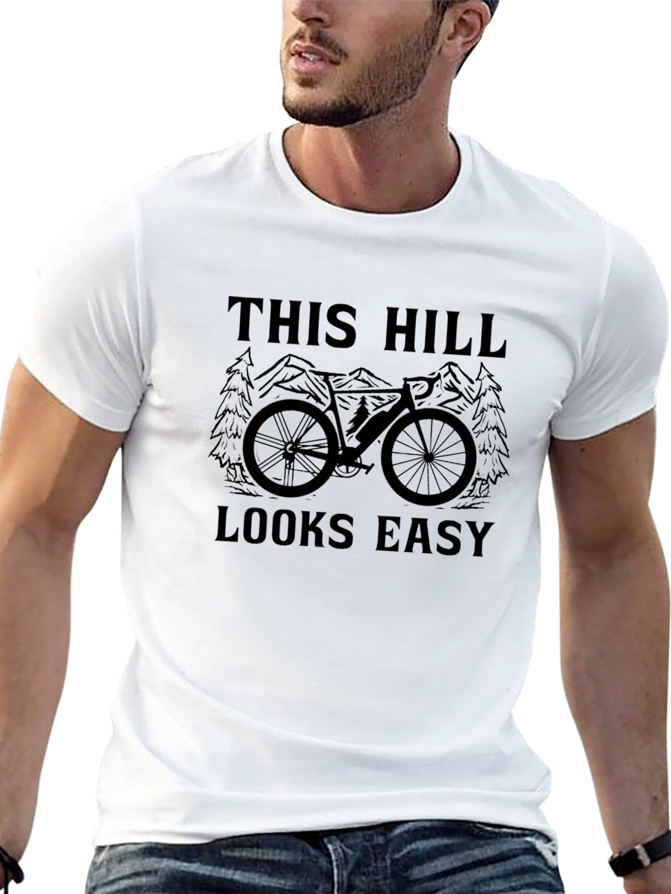 This Hill Looks Easy T-Shirt - Cycling Graphic Tee