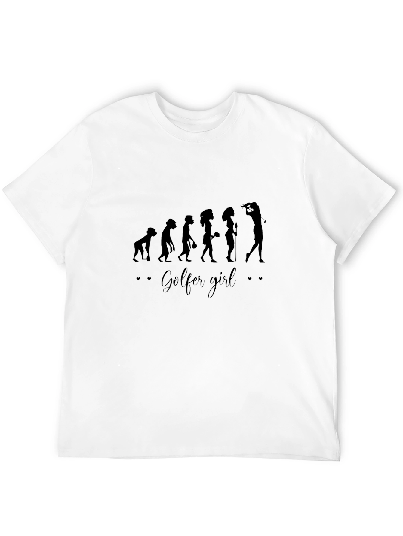 Golfer Girl Evolution Graphic Tee - Black