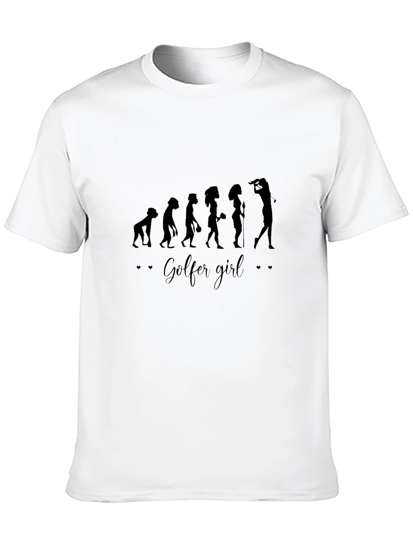 Golfer Girl Evolution Graphic Tee - Black