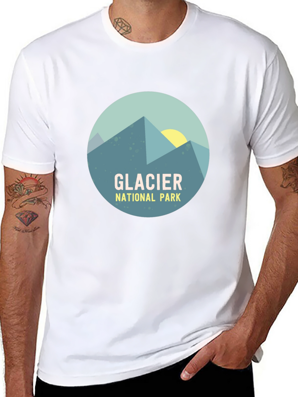 Glacier National Park Graphic T-Shirt - Mountain Design