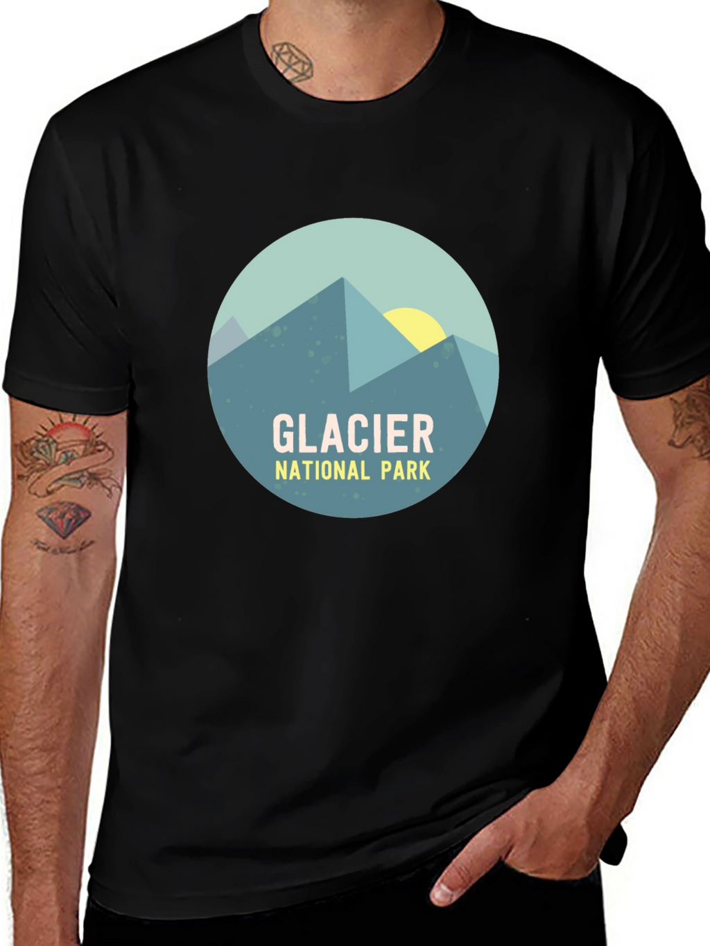 Glacier National Park Graphic T-Shirt - Mountain Design