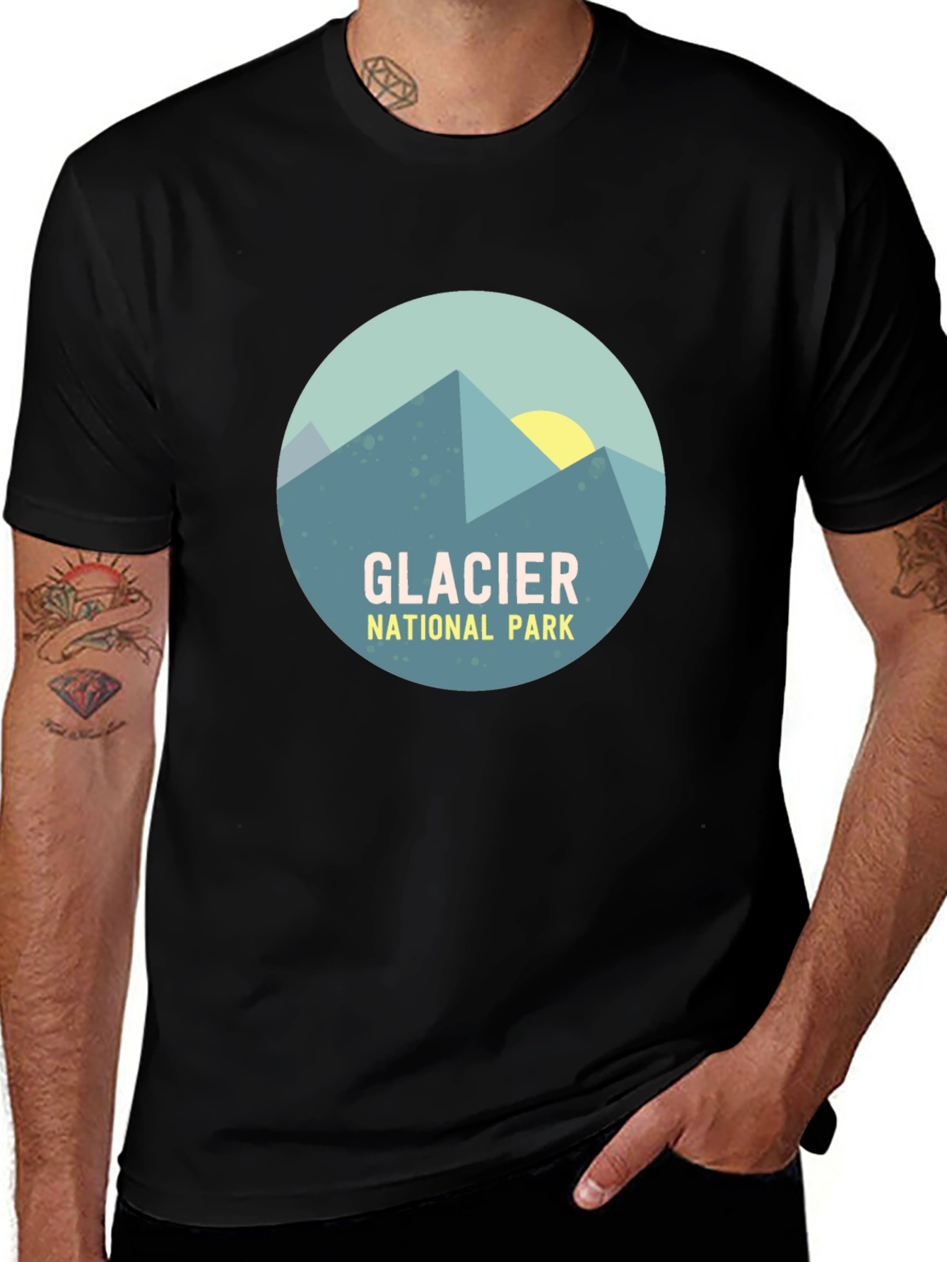 Glacier National Park Graphic T-Shirt - Mountain Design