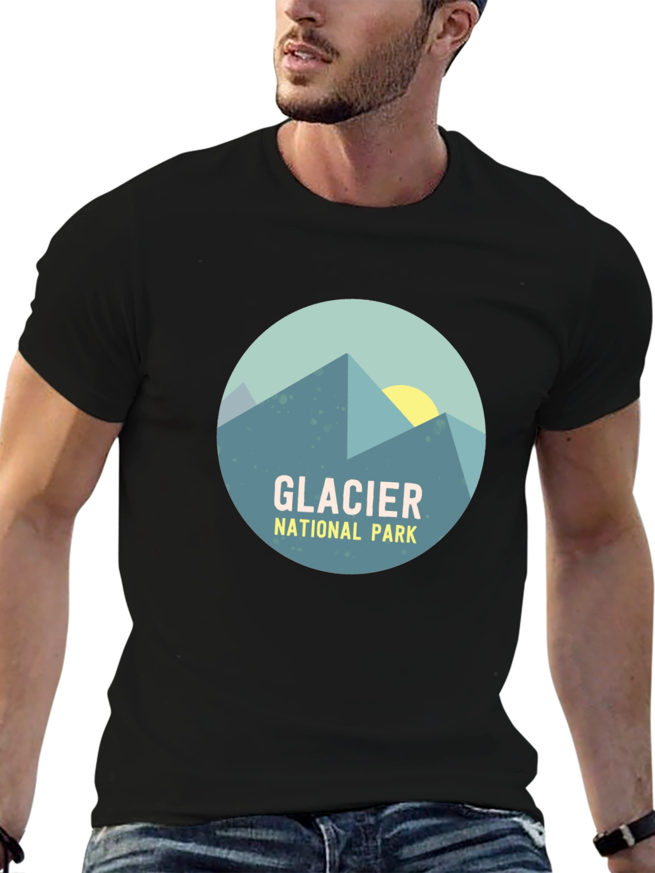 Glacier National Park Graphic T-Shirt - Mountain Design