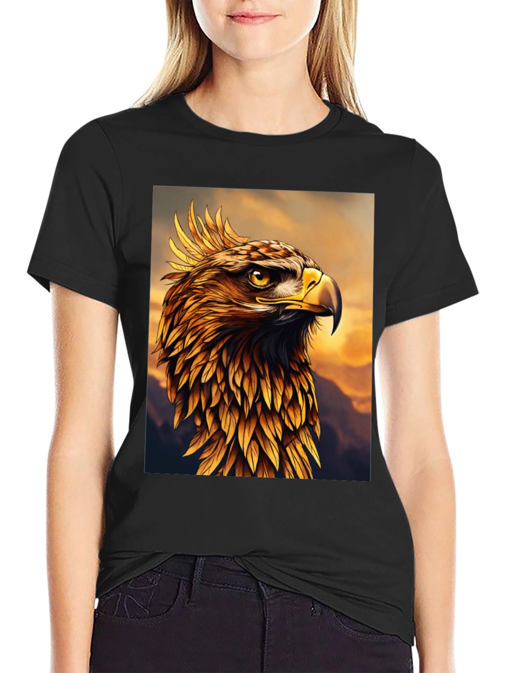Majestic Golden Eagle Graphic Tee - Premium Quality