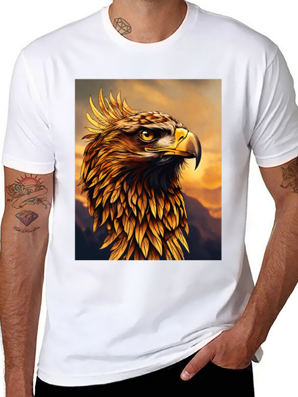 Majestic Golden Eagle Graphic Tee - Premium Quality
