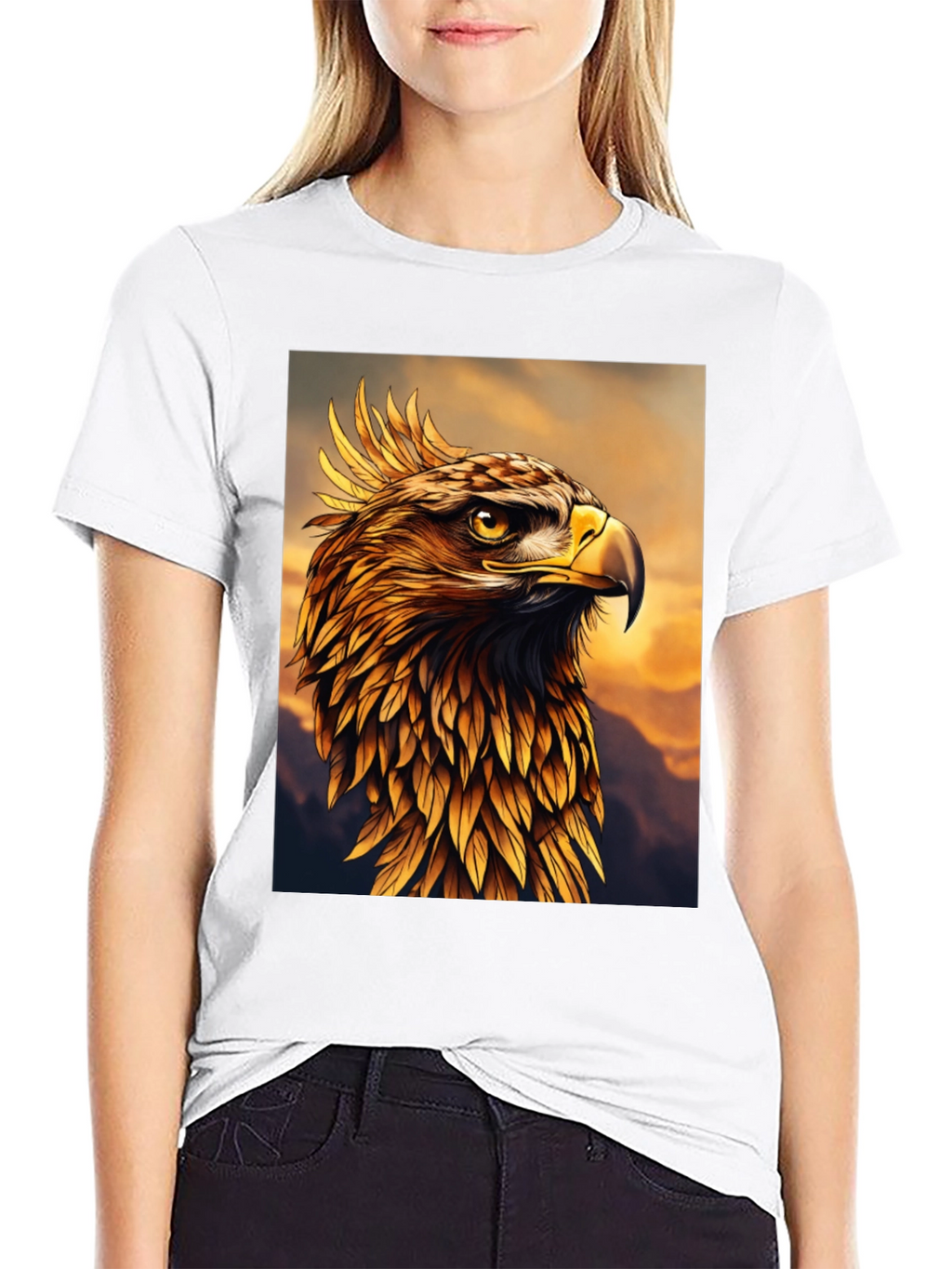 Majestic Golden Eagle Graphic Tee - Premium Quality