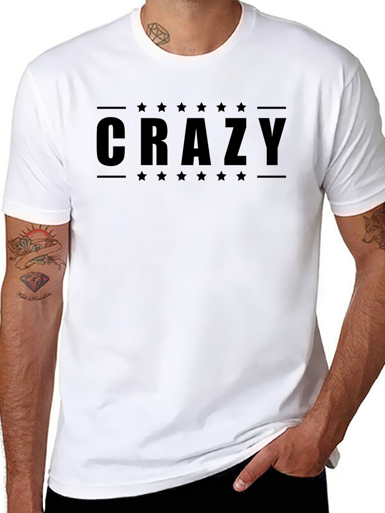 Crazy Star Graphic Black T-Shirt