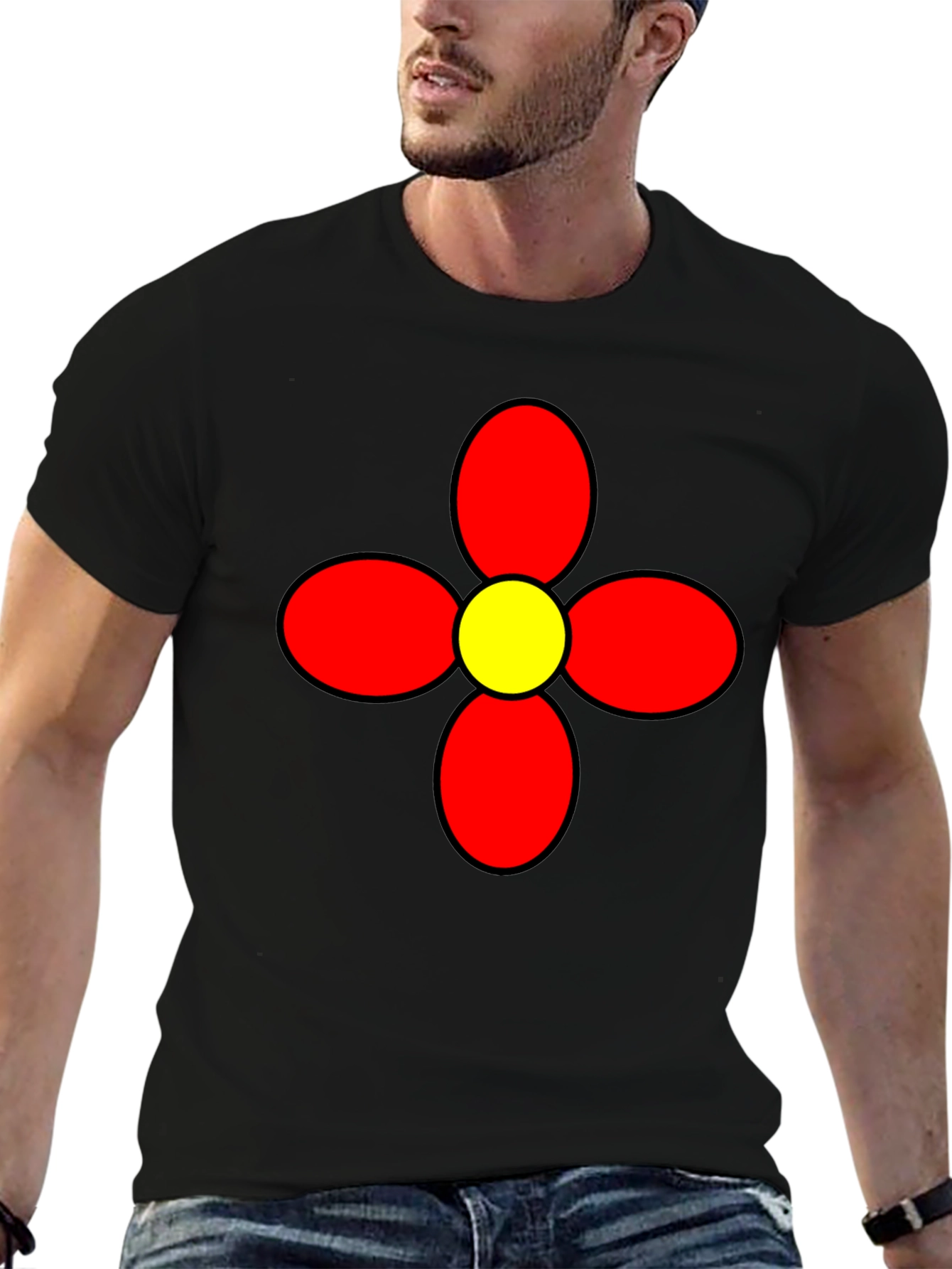 Retro Flower Graphic Tee - Bold Statement Shirt