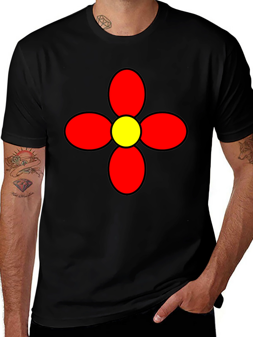 Retro Flower Graphic Tee - Bold Statement Shirt