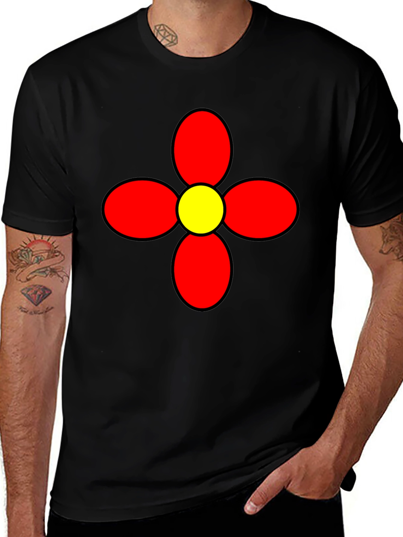Retro Flower Graphic Tee - Bold Statement Shirt