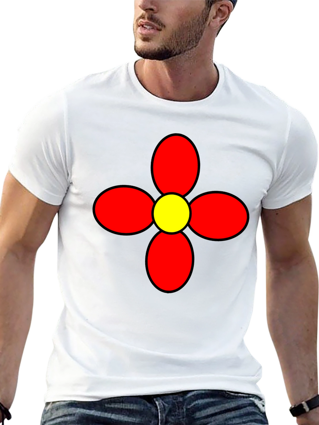 Retro Flower Graphic Tee - Bold Statement Shirt