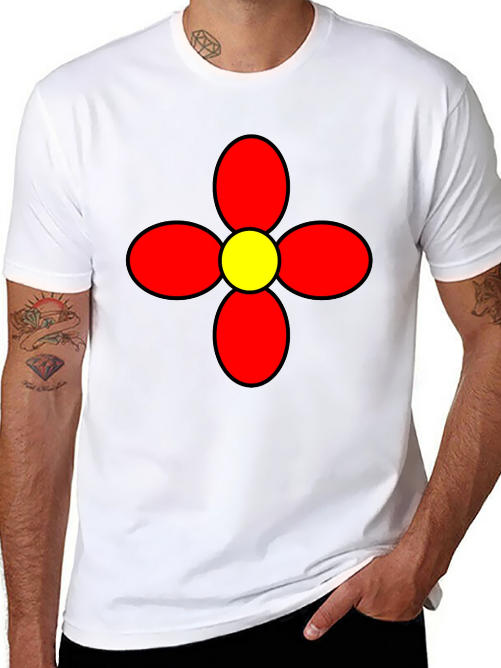 Retro Flower Graphic Tee - Bold Statement Shirt
