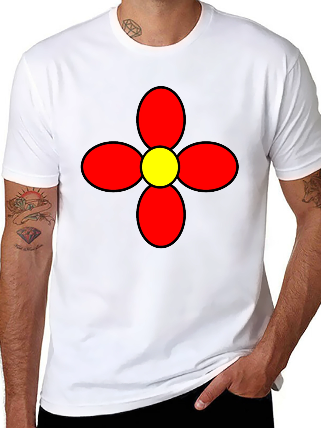 Retro Flower Graphic Tee - Bold Statement Shirt