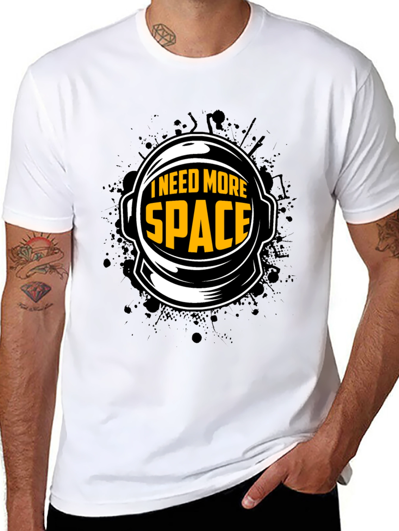 I Need More Space Astronaut Helmet Graphic T-Shirt