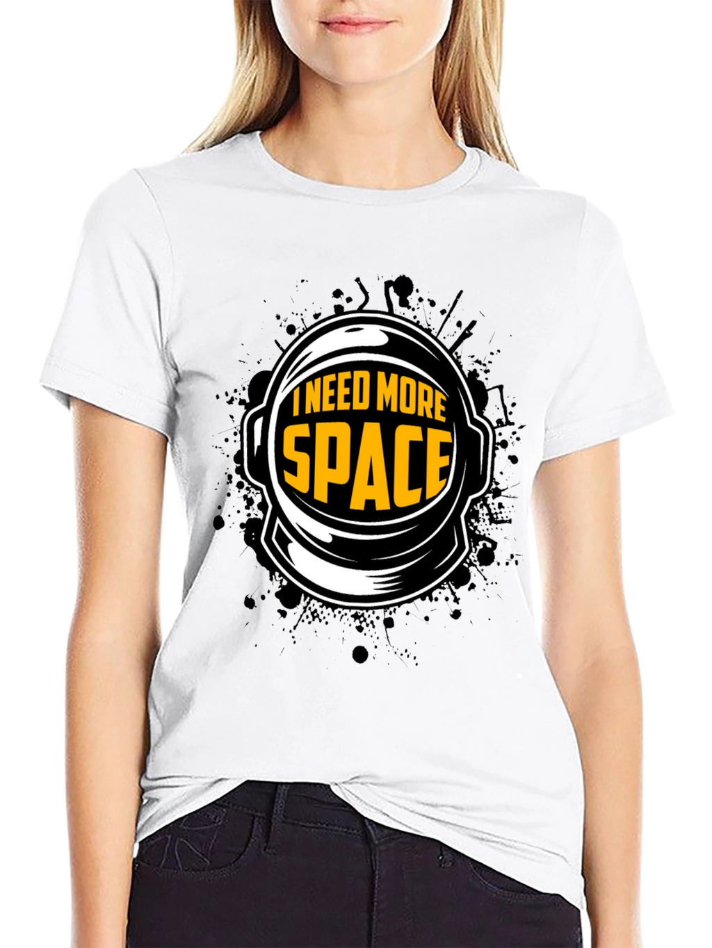 I Need More Space Astronaut Helmet Graphic T-Shirt