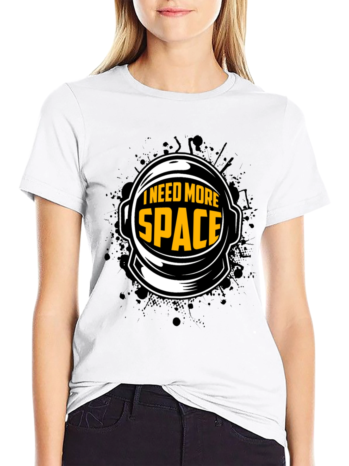 I Need More Space Astronaut Helmet Graphic T-Shirt