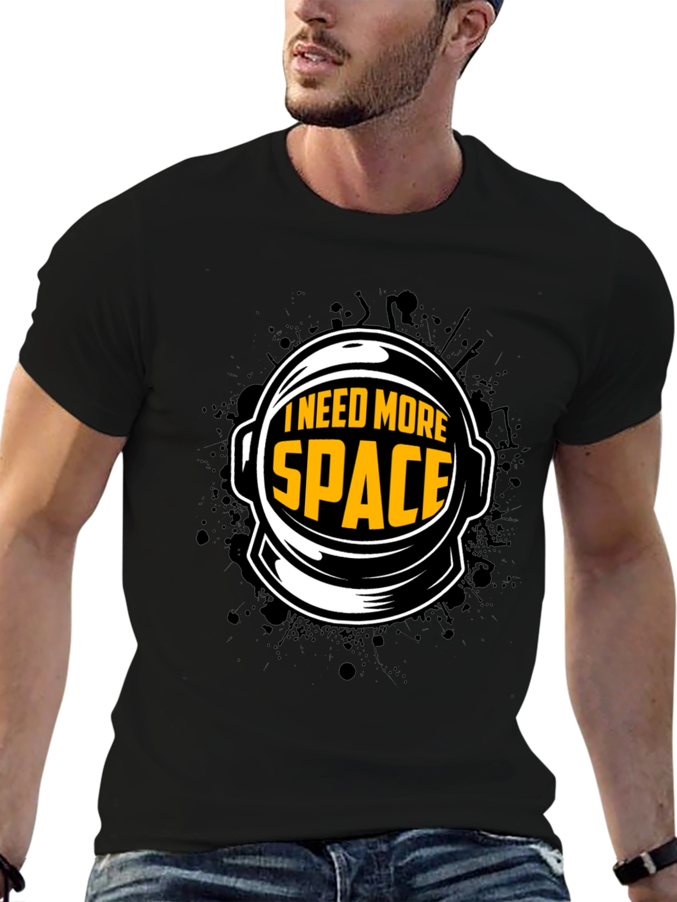 I Need More Space Astronaut Helmet Graphic T-Shirt