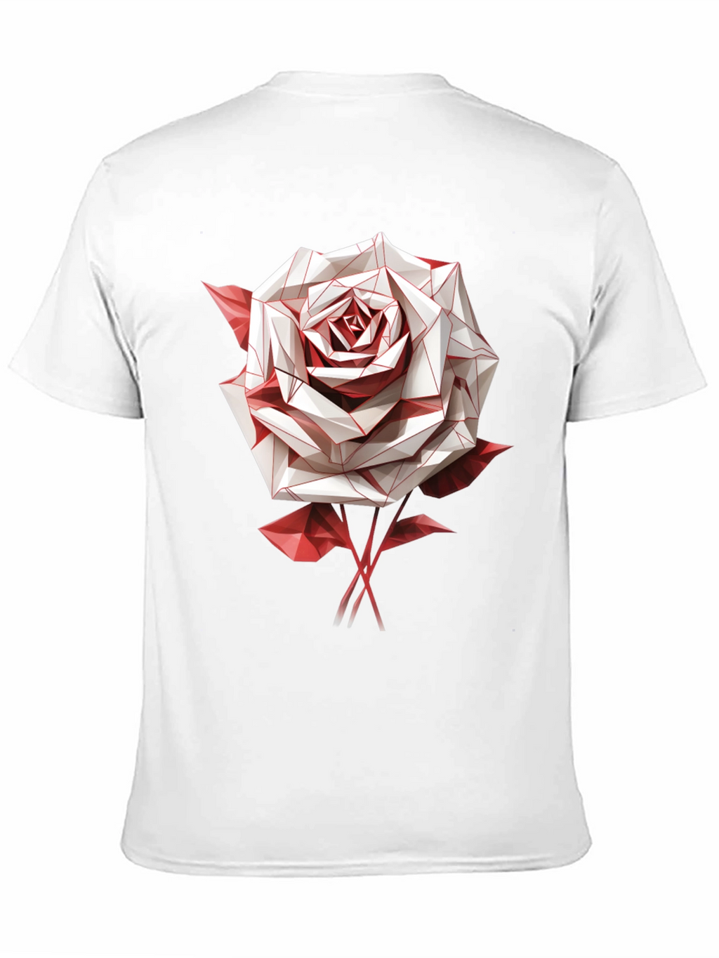 Geometric Rose Graphic Tee - Stylish Mens Black T-Shirt