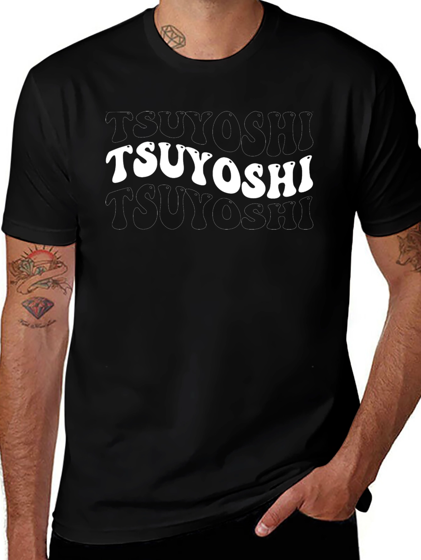 Tsuyoshi Retro Graphic T-Shirt - Black