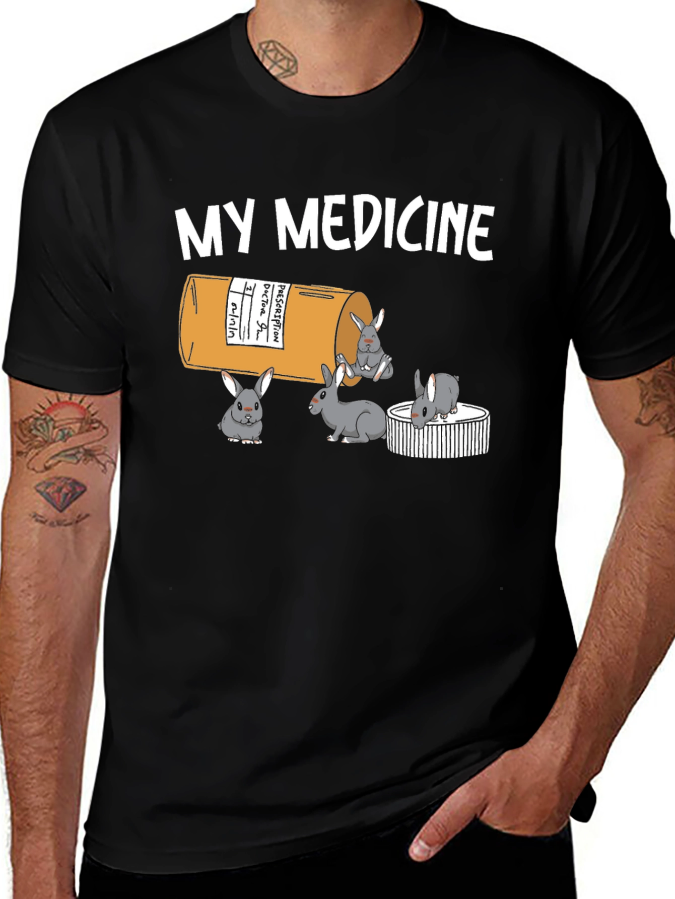 My Medicine Rabbit T-Shirt - Funny Bunny Tee
