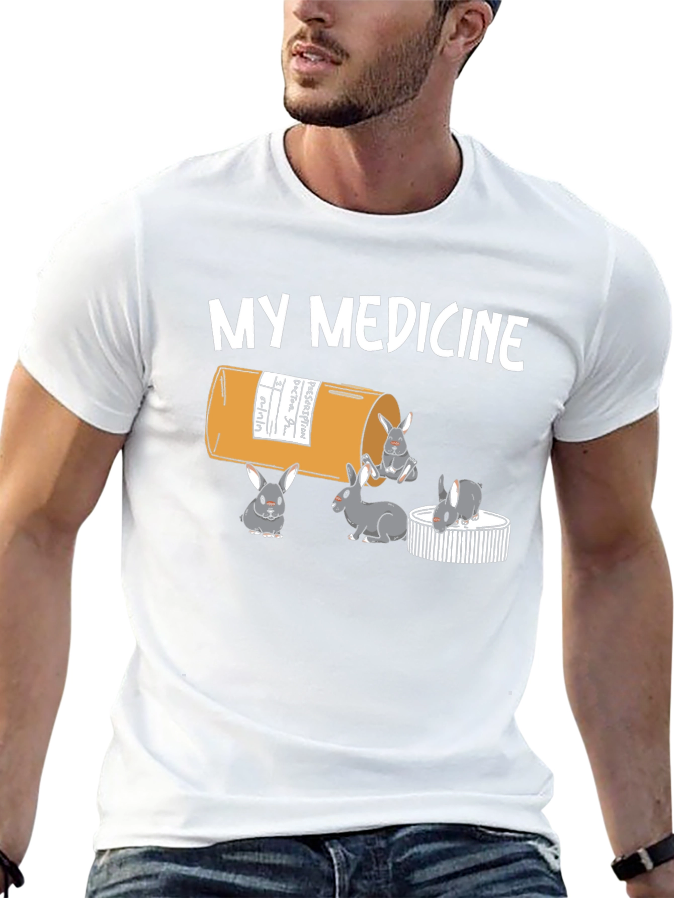 My Medicine Rabbit T-Shirt - Funny Bunny Tee