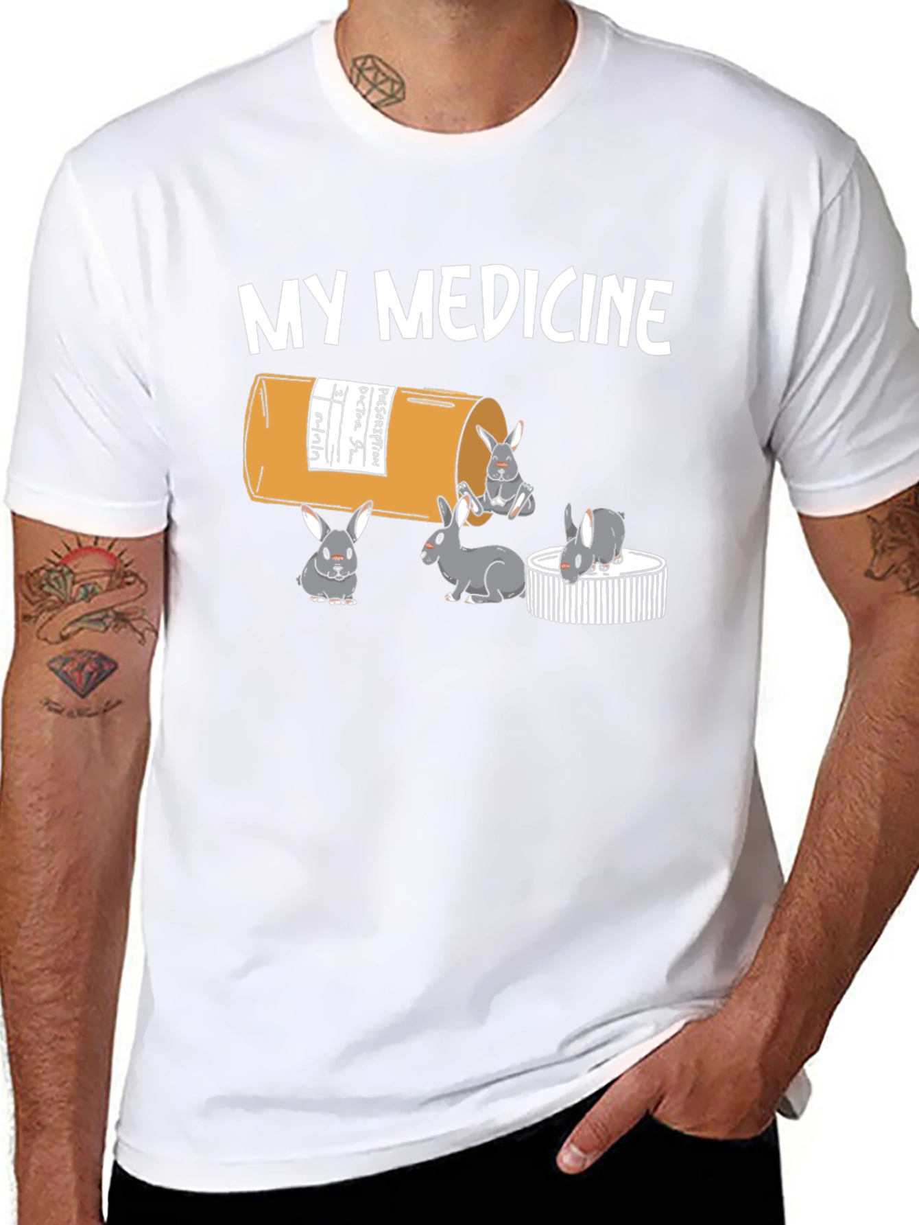 My Medicine Rabbit T-Shirt - Funny Bunny Tee