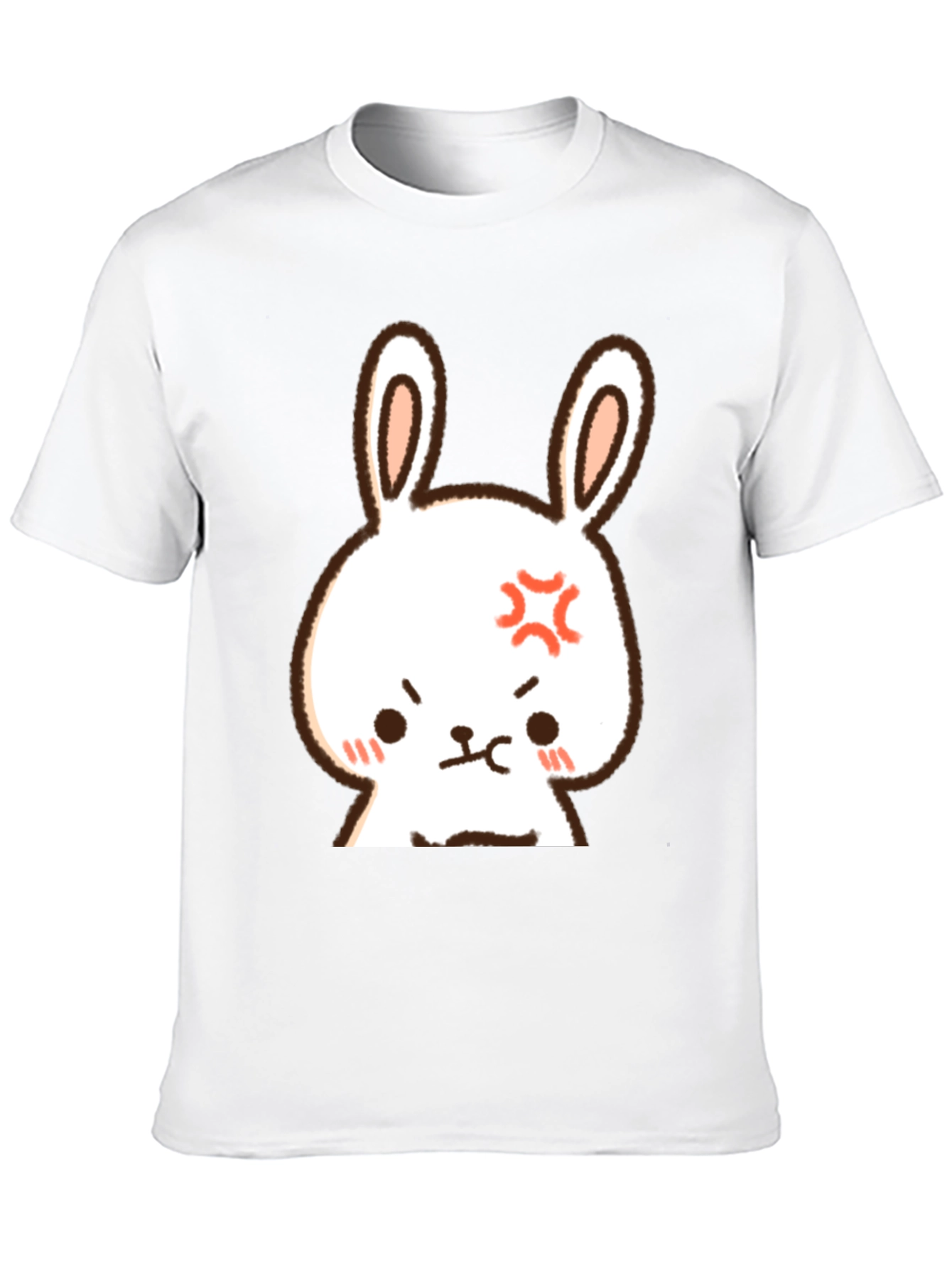 Angry Bunny Graphic Tee - Mens Black Cotton T-Shirt