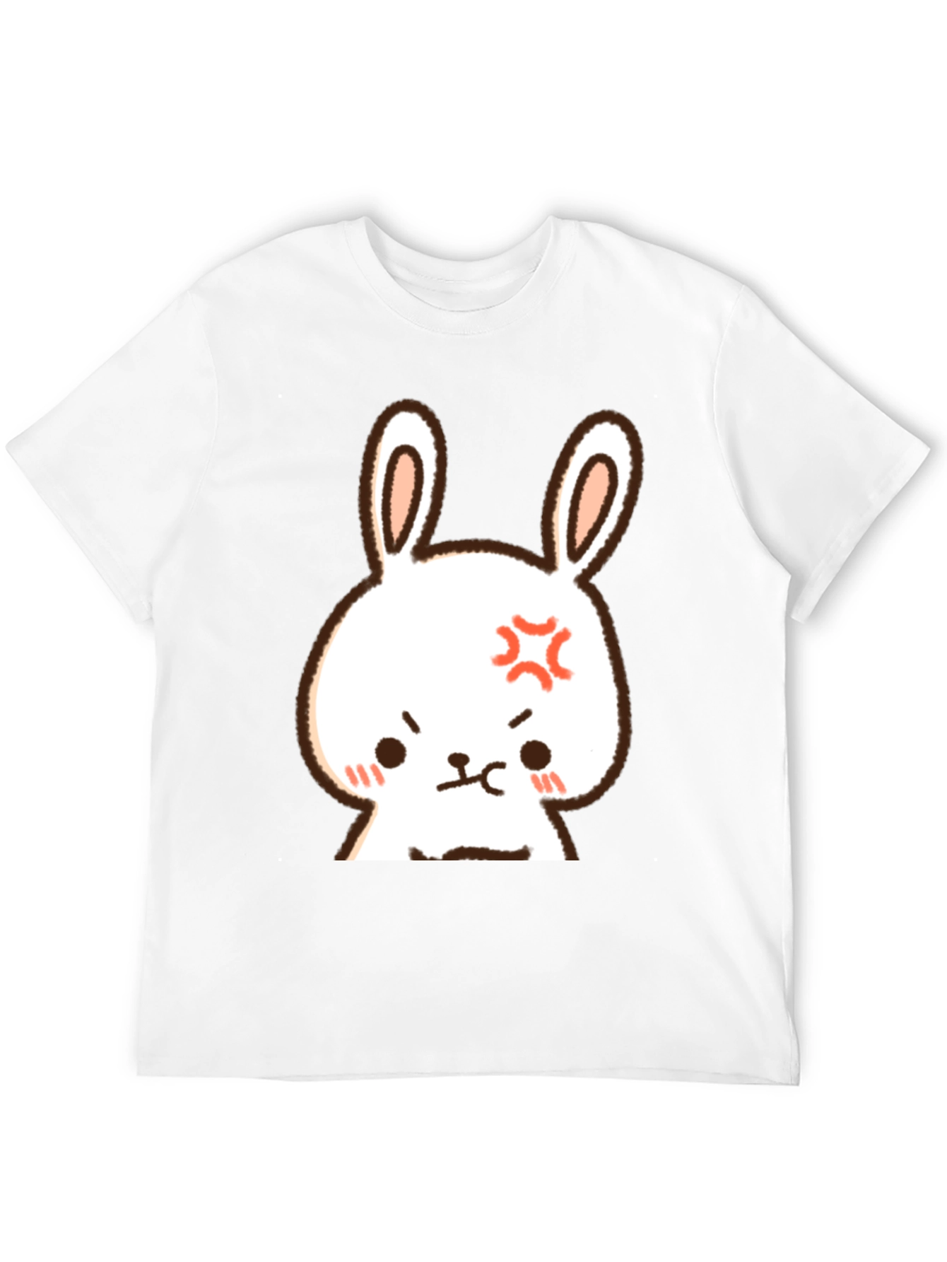 Angry Bunny Graphic Tee - Mens Black Cotton T-Shirt