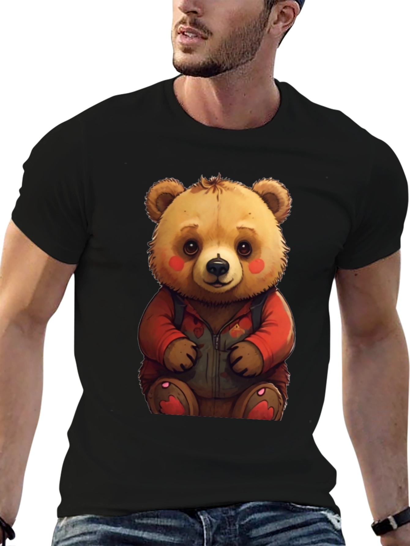 Cute Teddy Bear Graphic Tee - Soft & Comfy