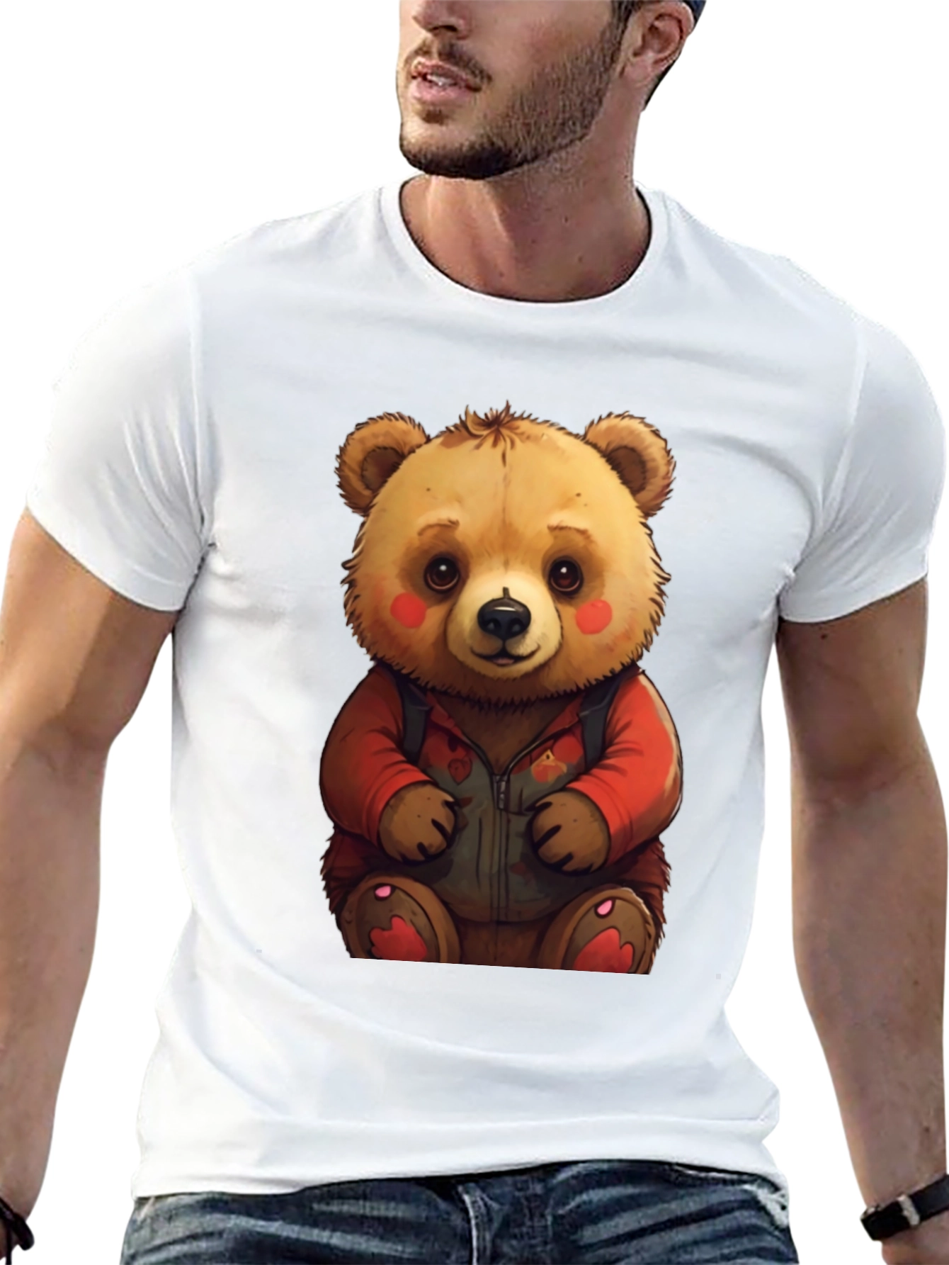 Cute Teddy Bear Graphic Tee - Soft & Comfy