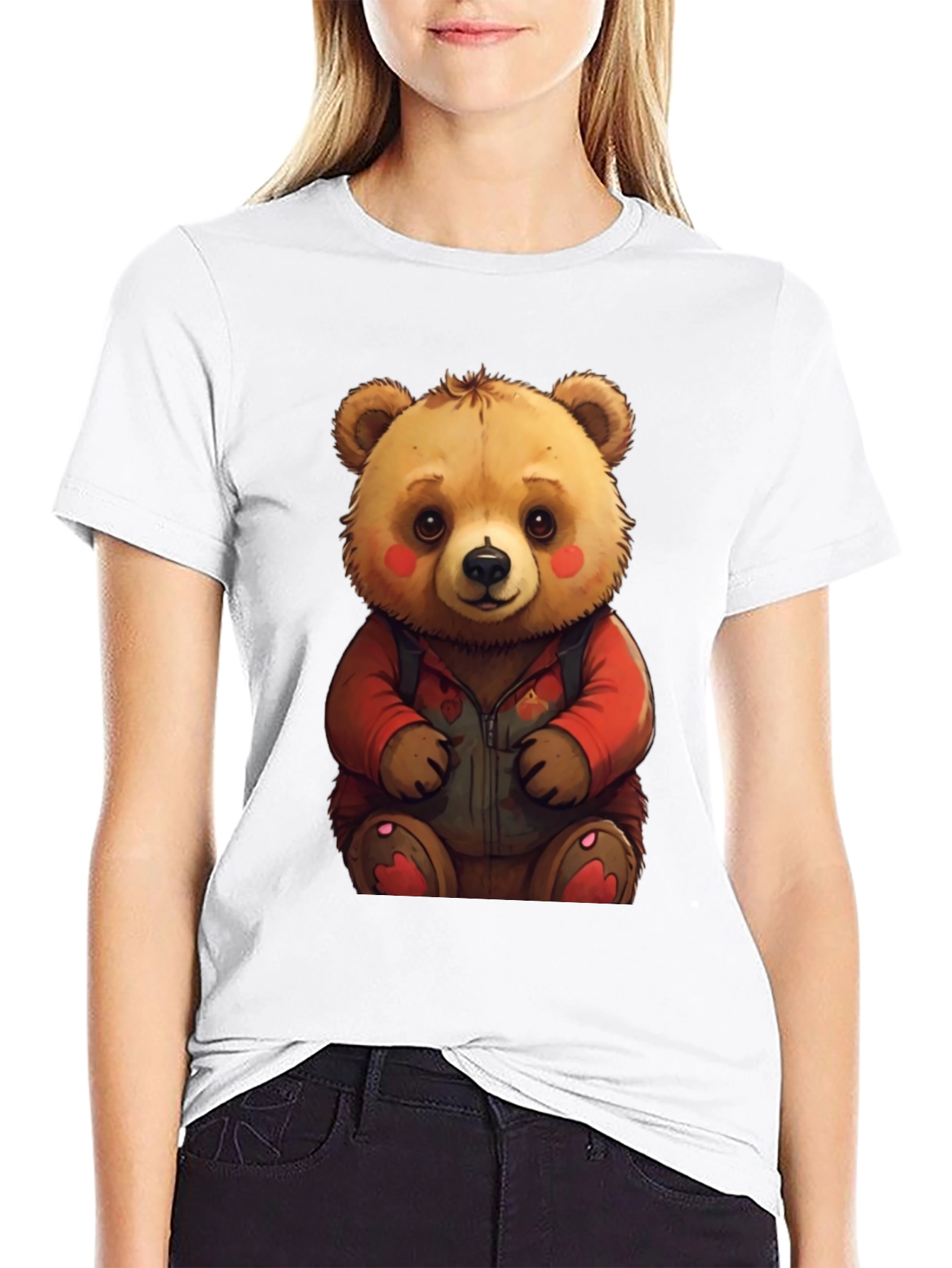 Cute Teddy Bear Graphic Tee - Soft & Comfy