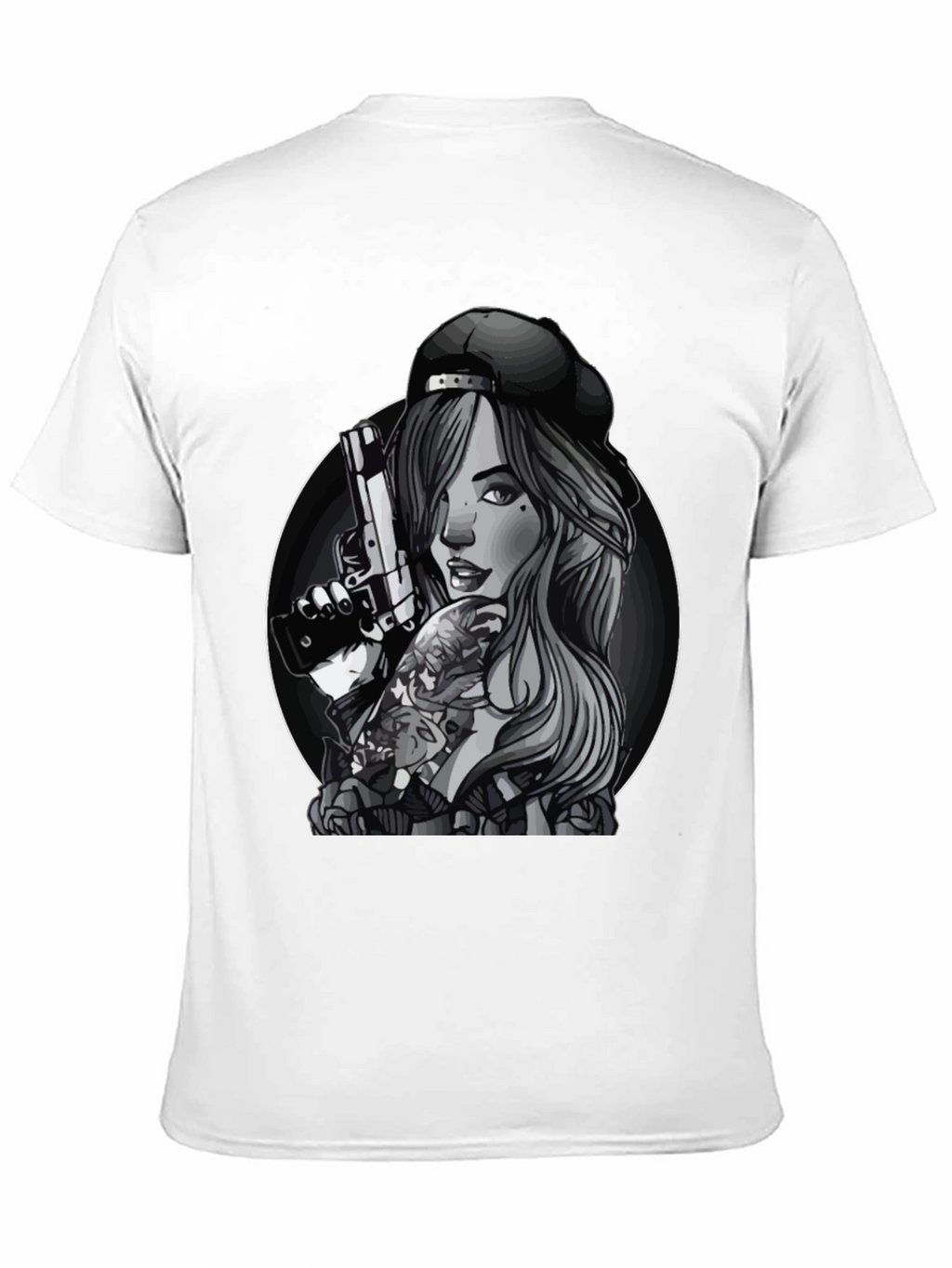 Gun Girl Graphic T-Shirt - Unisex Black Tee