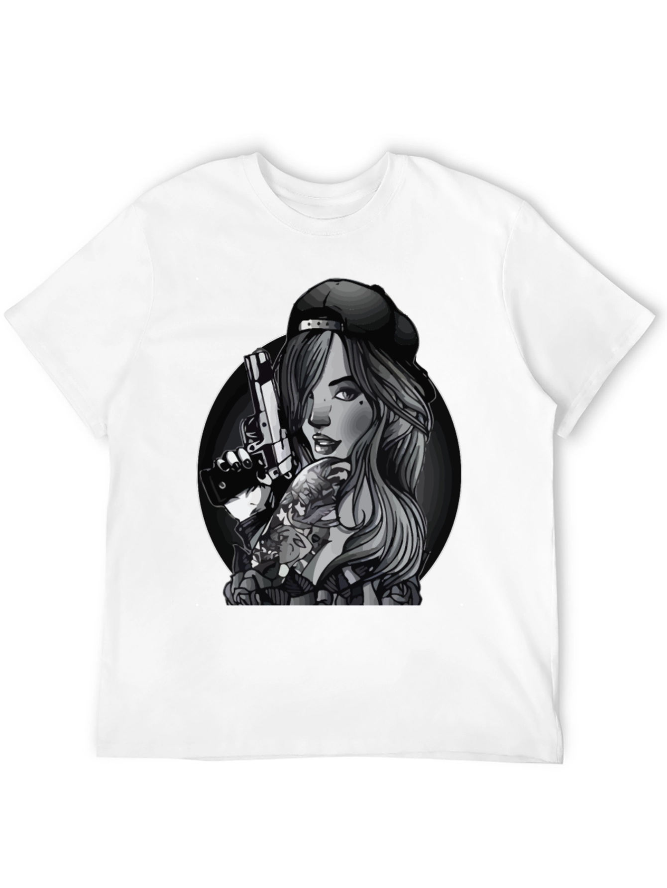 Gun Girl Graphic T-Shirt - Unisex Black Tee